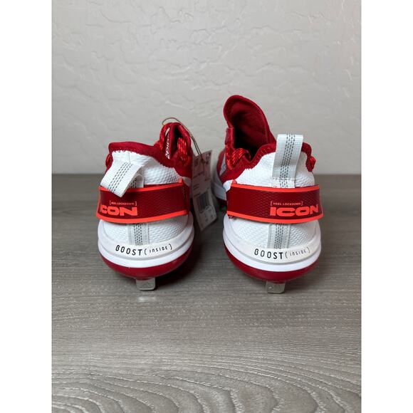 Adidas Icon 7 Boost Baseball Cleats Metal Size 6.5 Red White New With Tags - Picture 6 of 8